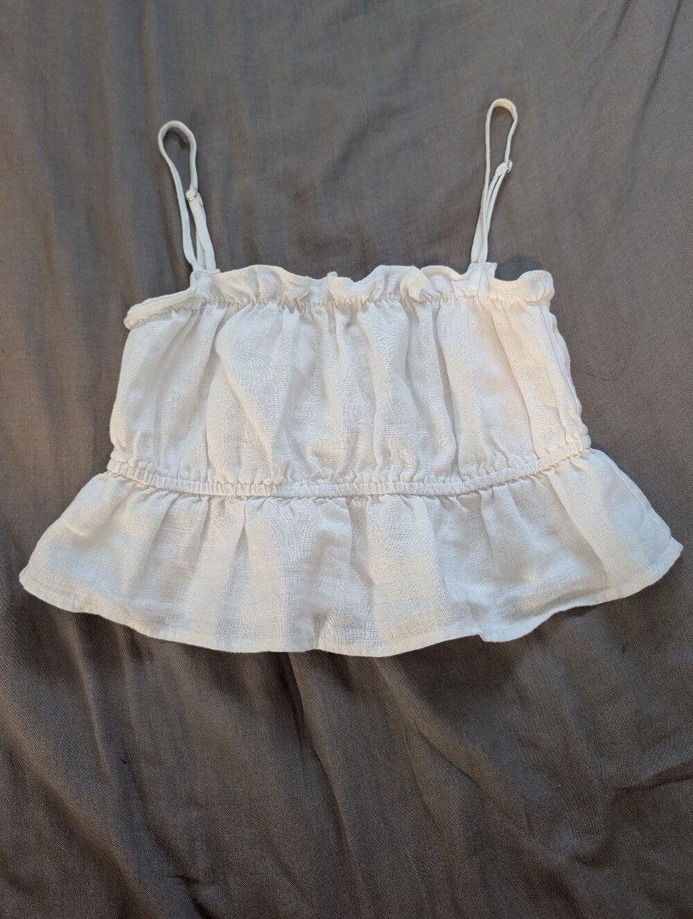 Reformation Calamansi Linen White Top